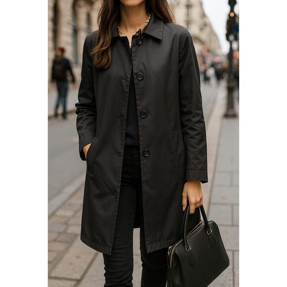 Kenneth Cole Reaction Women's Small Black Lightweight Overcoat Jacket - Picture 1 of 8